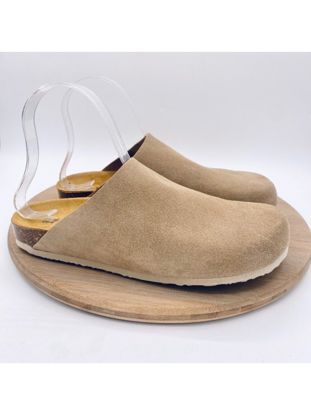 Plakton Clogs Womens 9 40 Beige Suede Comfort Slides Boho Cottage